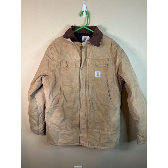 Vintage Carhartt Jacket Lg Quilt Lined Tan Brown - Picture 1 of 7